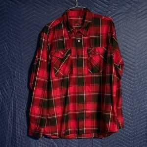 DIXXON Red and Black Plaid Button Down Shirt